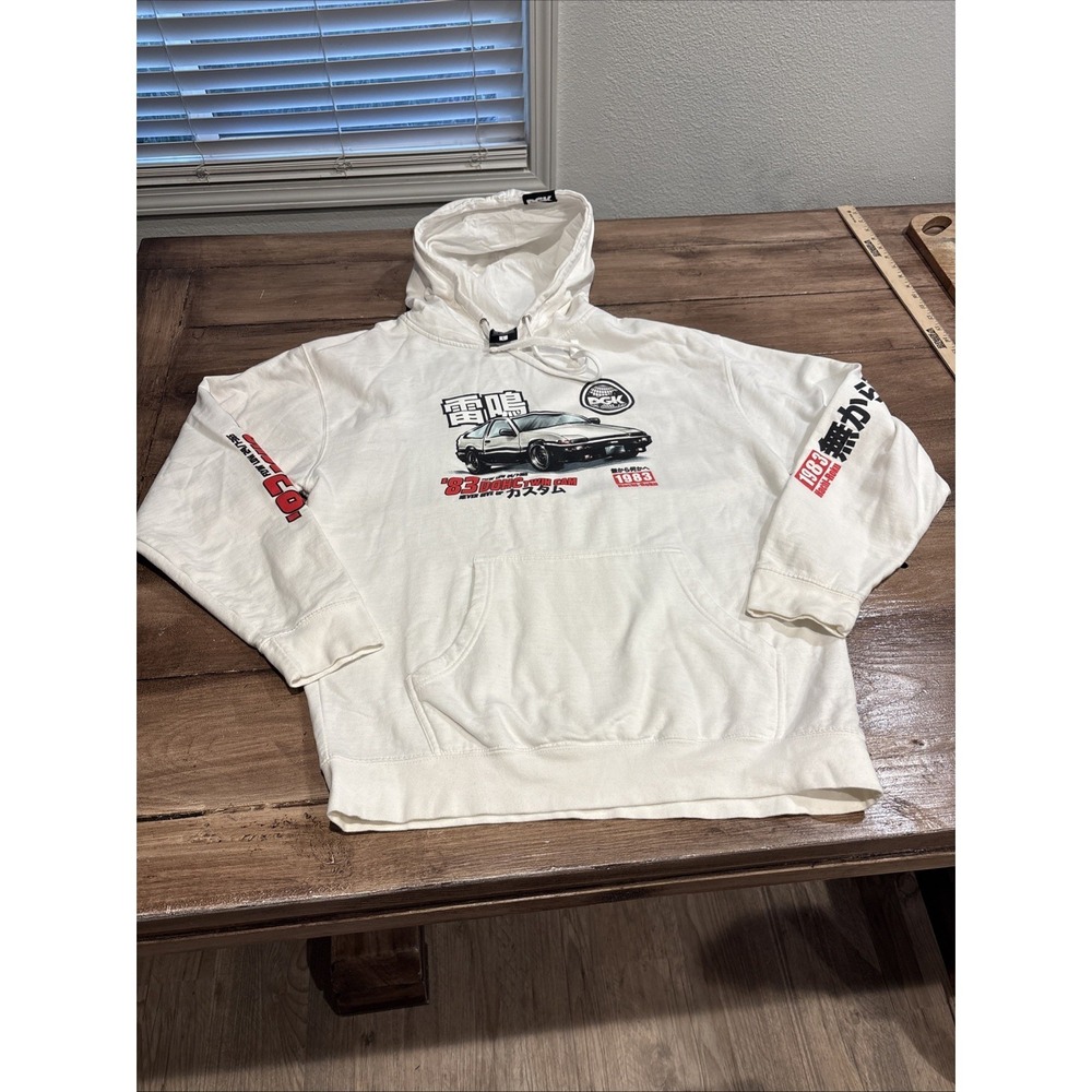 DGK Hoodie Mens L 1983 DOHC Hachi Roku Doube Sided Japanese White